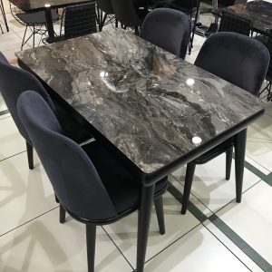Mermer Desen Yemek Masası Takımı